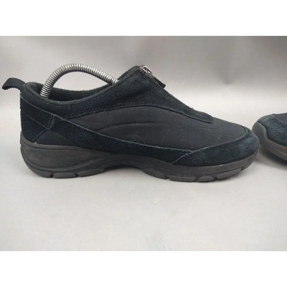 Lands’‎ End Women’s 10 Black Suede All Weather Zip Shoes Oxfords